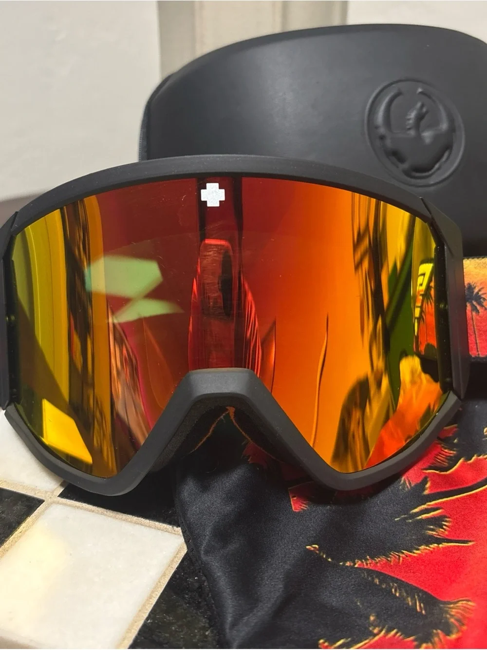 SPY Optic Men's Orange Mirrored Snow Goggles